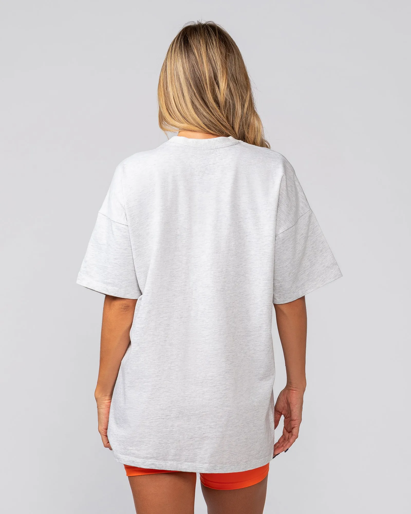 Athletics Oversized Tee - Snow Grey Marl