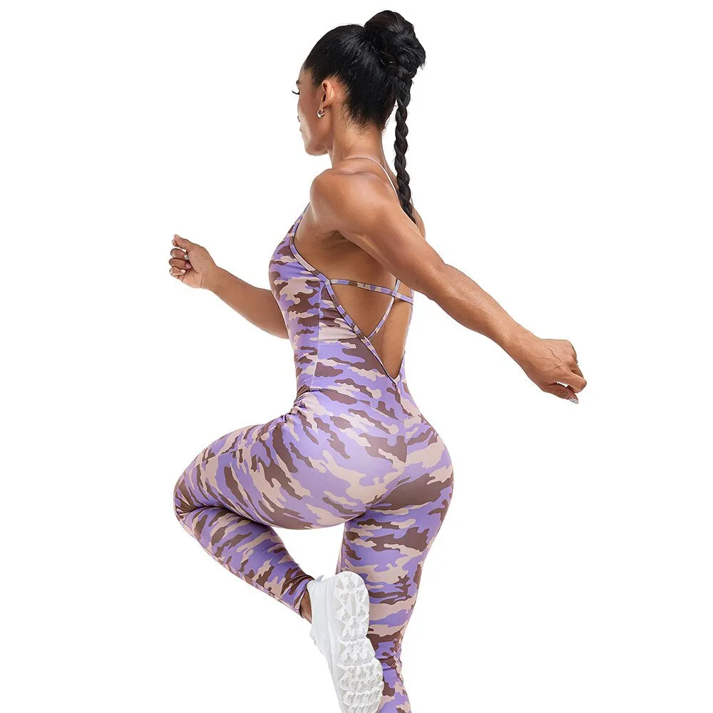 Baller Babe Jumpsuit One Piece Leggings - Camo