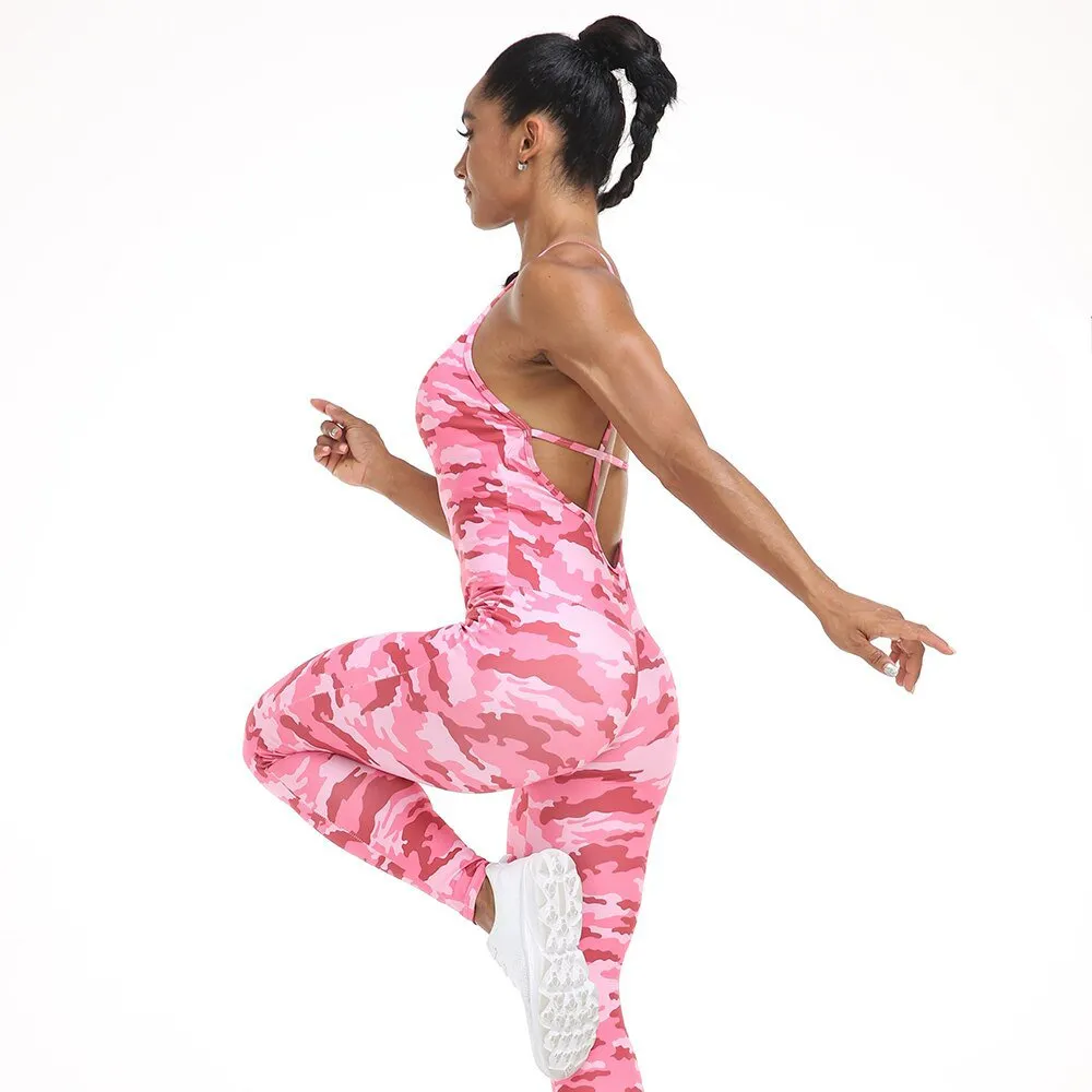 Baller Babe Jumpsuit One Piece Leggings - Camo