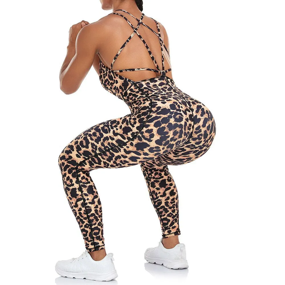 Baller Babe Jumpsuit One Piece Leggings - Leopard