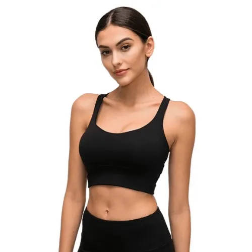 Baller Babe Middi Top with cross back Black