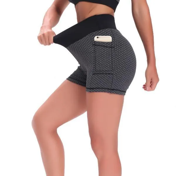 Baller Babe Signature Scrunch Shorts with Pocket in Black