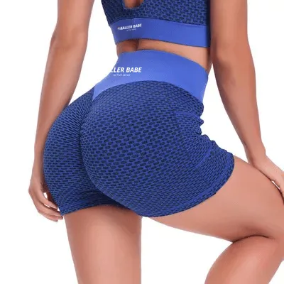 Baller Babe Signature scrunch Shorts with pocket in Blue