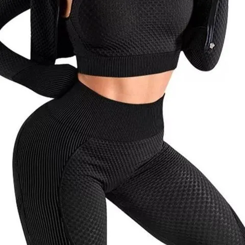 Baller Babe Textured High Waist Leggings - Black