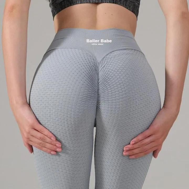 Baller Babe's signature scrunch Leggings V2 - Grey