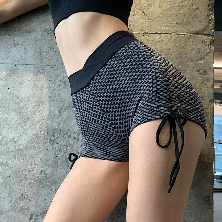 Black Baller Babe Signature scrunch Shorts with Tie Up