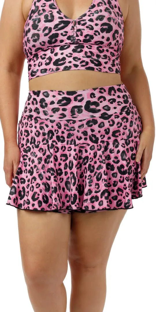 Candy Leopard Eco Skort with Pockets