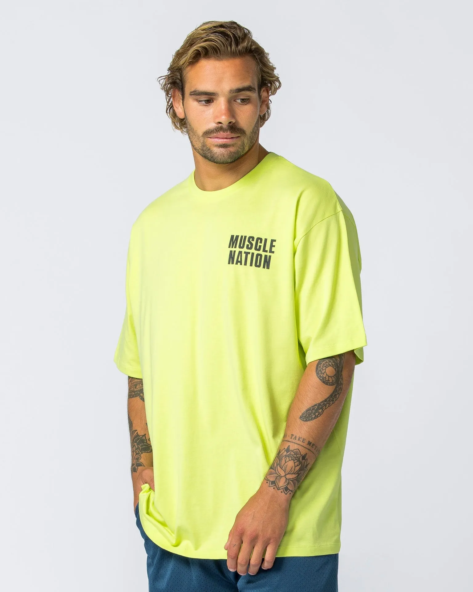 Clique Oversized Tee - Pale Cyber Lime