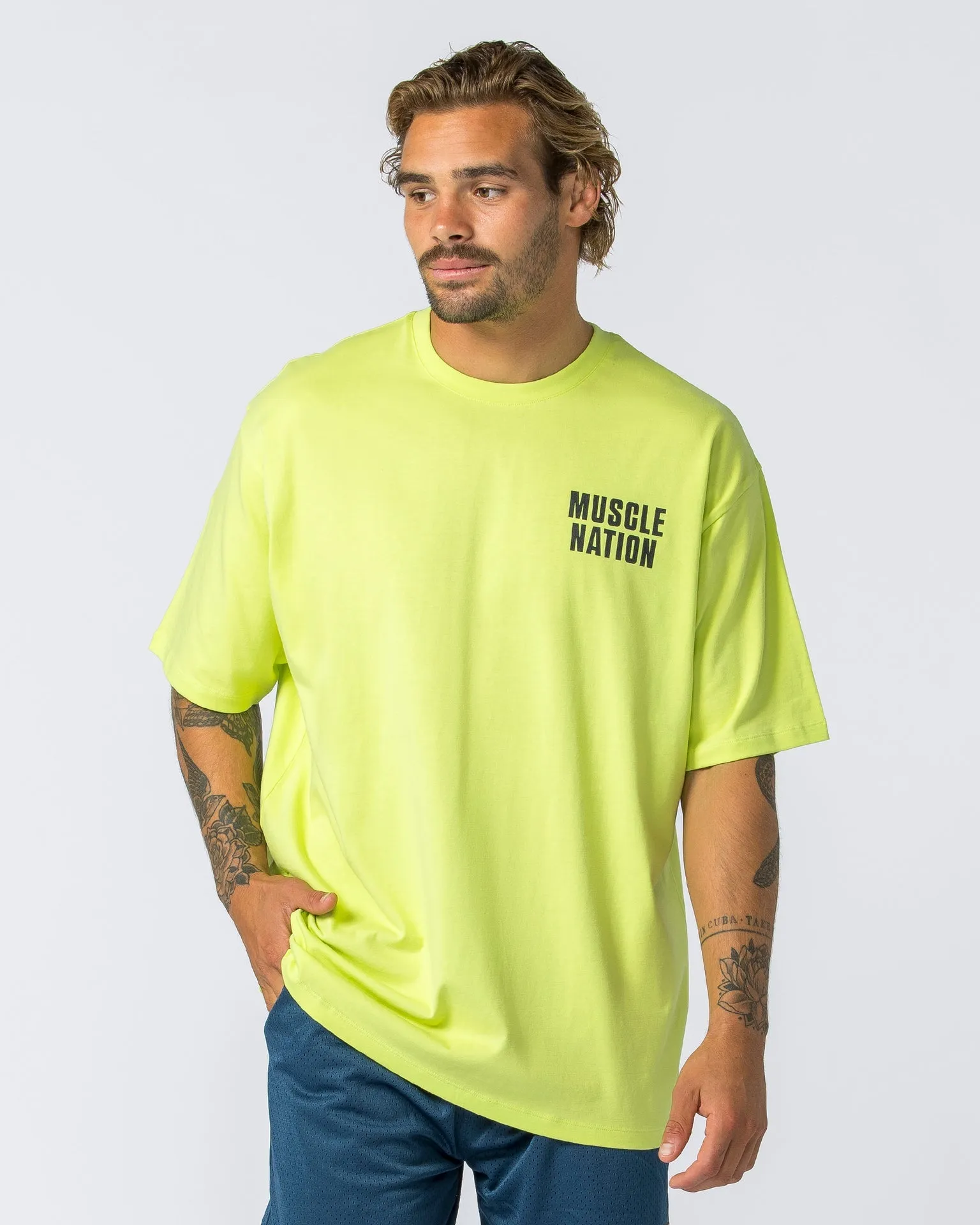 Clique Oversized Tee - Pale Cyber Lime