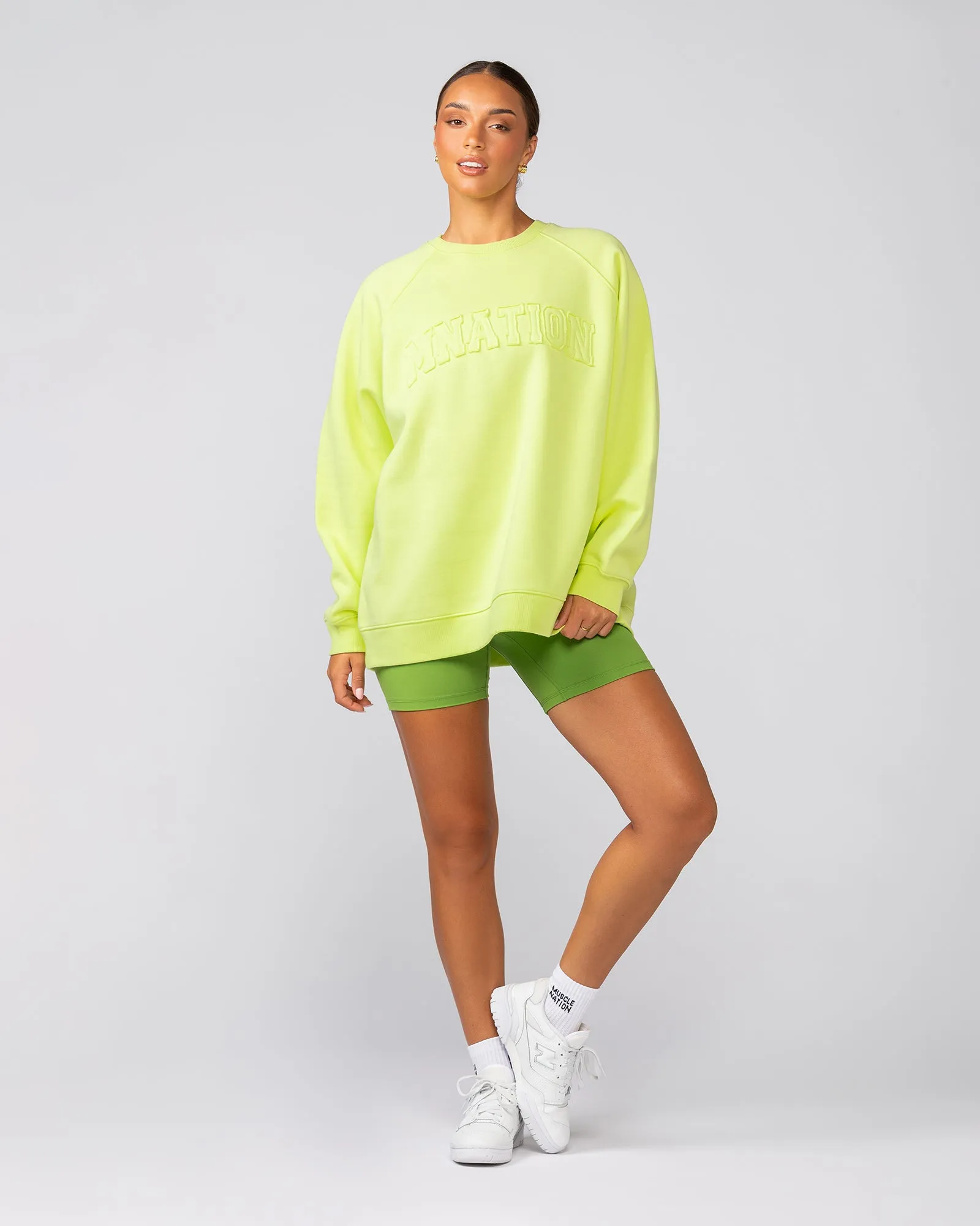 Downtime Oversized Pullover - Limeade