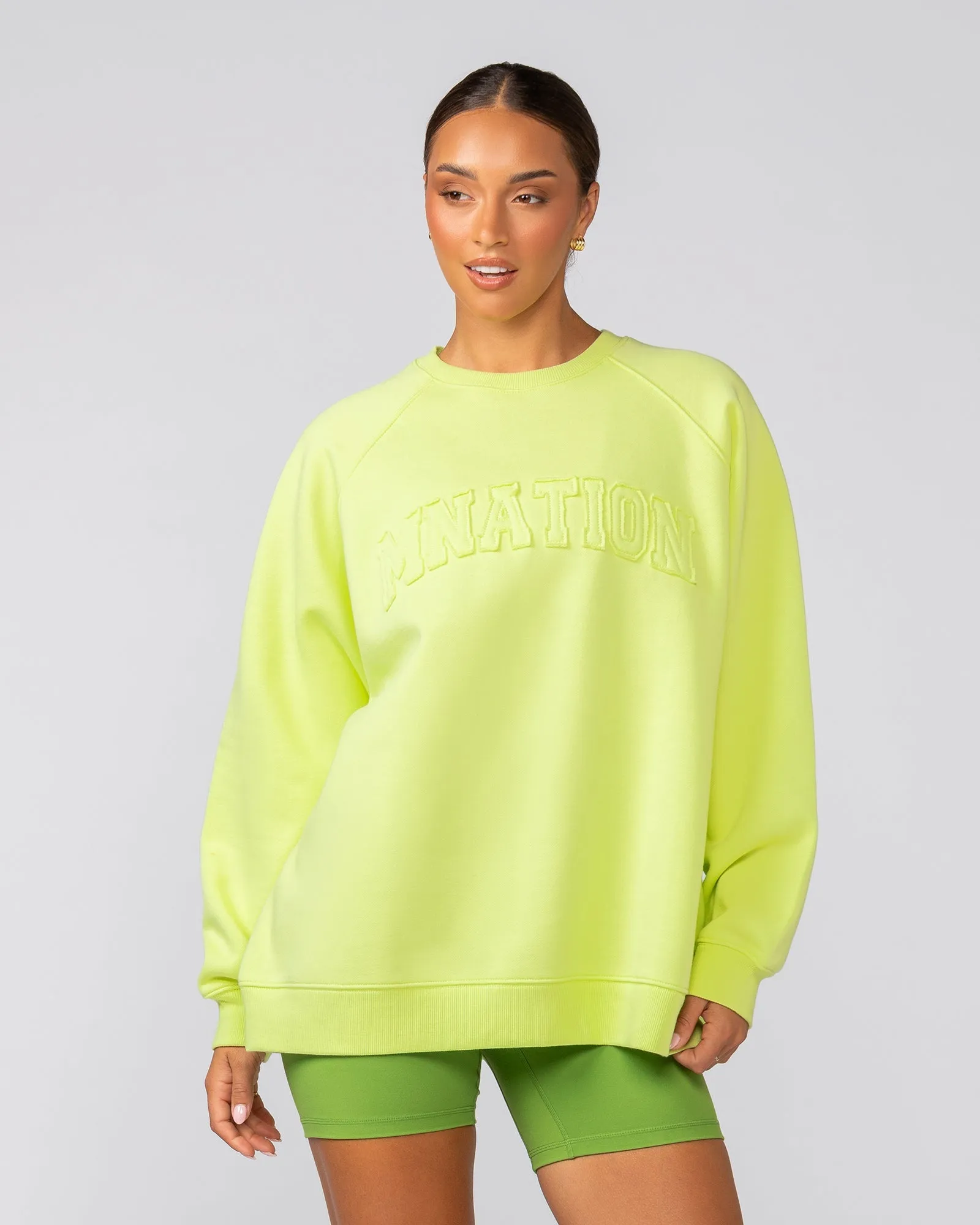 Downtime Oversized Pullover - Limeade