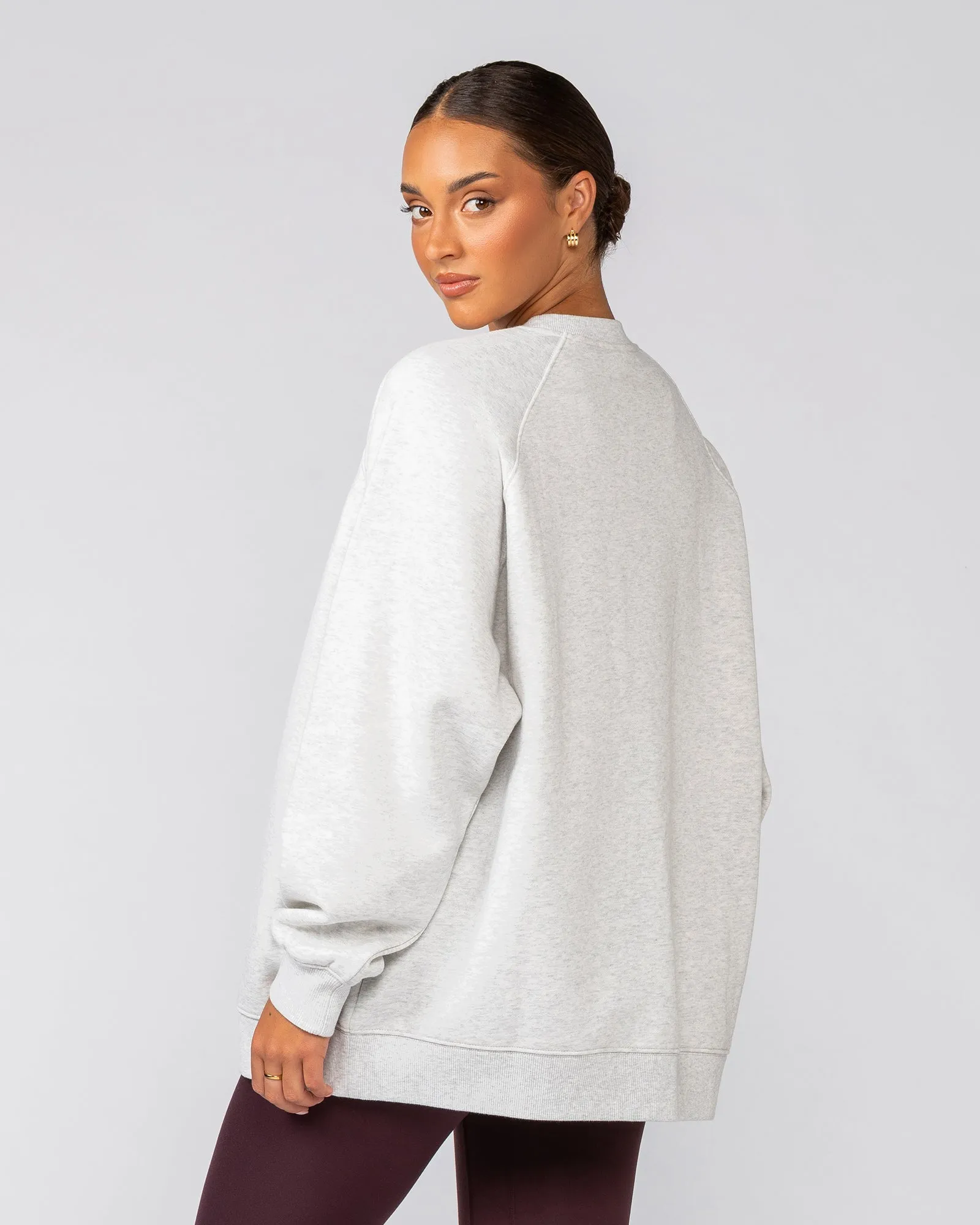 Downtime Oversized Pullover - Snow Grey Marl
