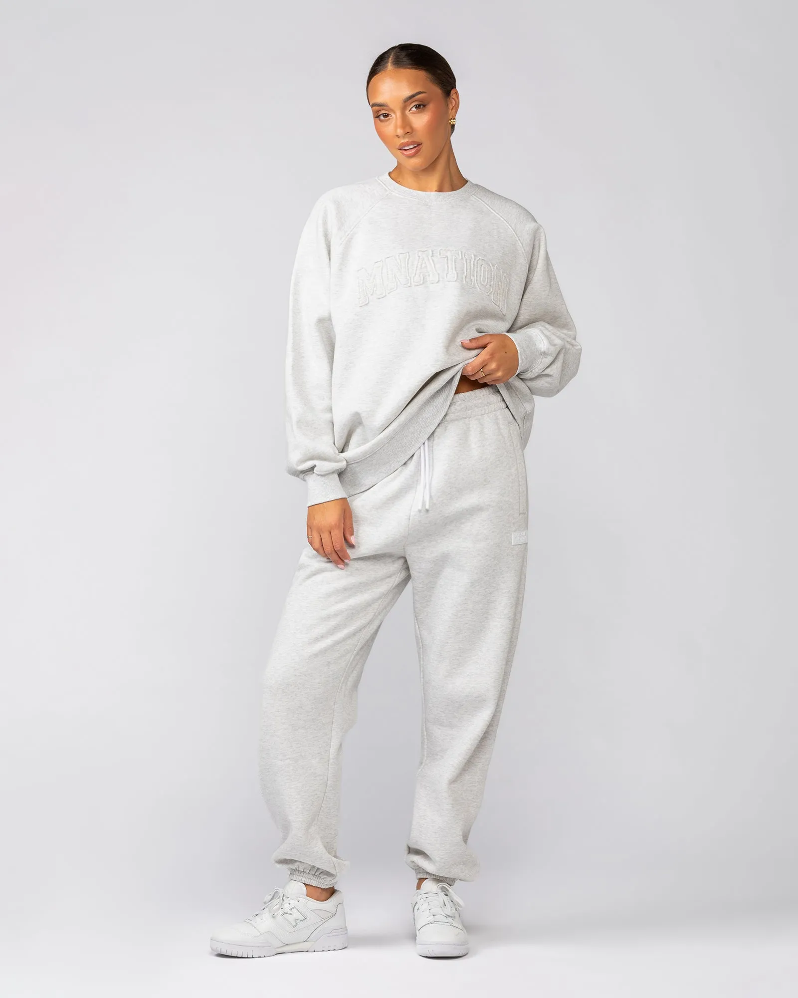 Downtime Oversized Pullover - Snow Grey Marl