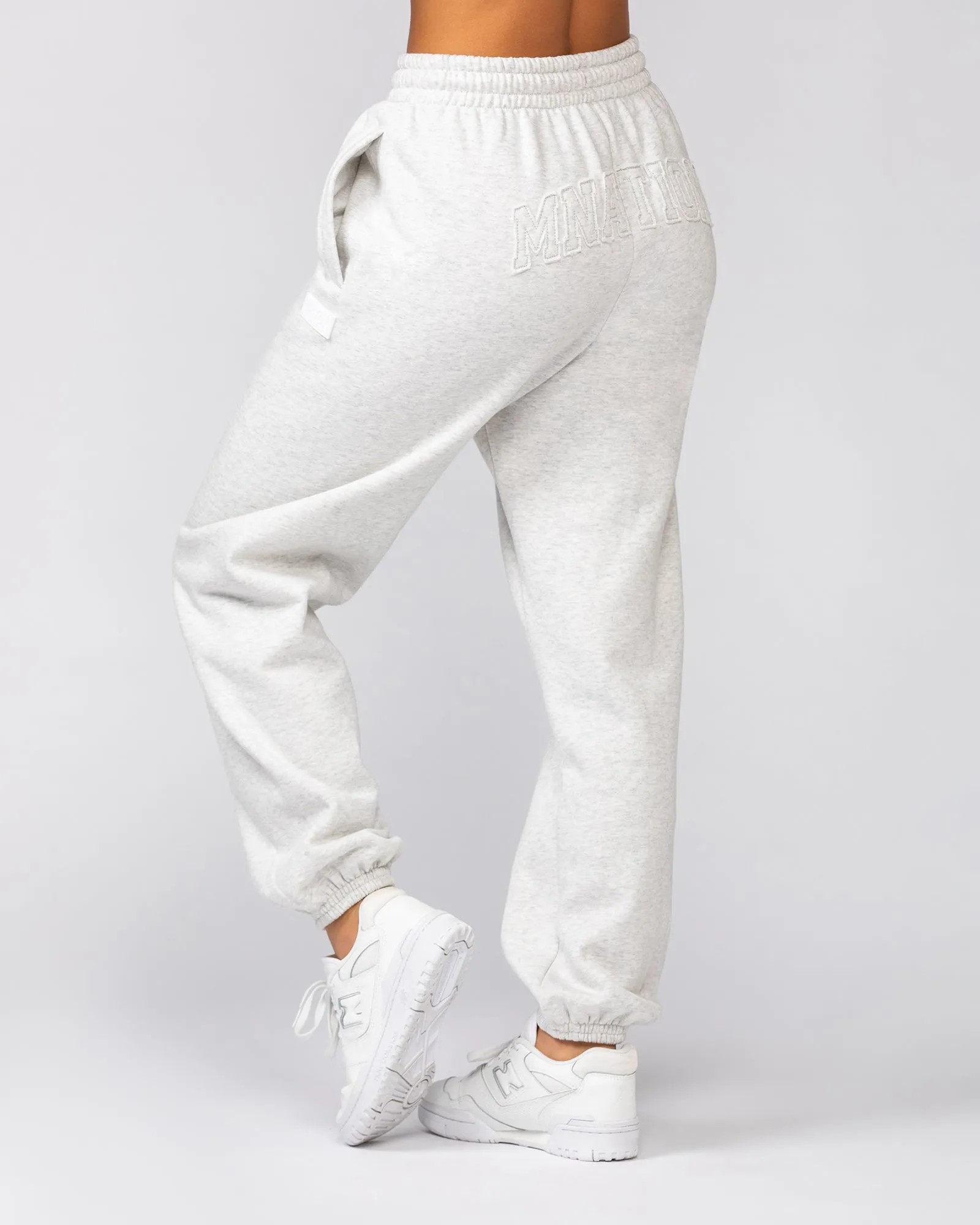 Downtime Slouchy Trackies - Snow Grey Marl
