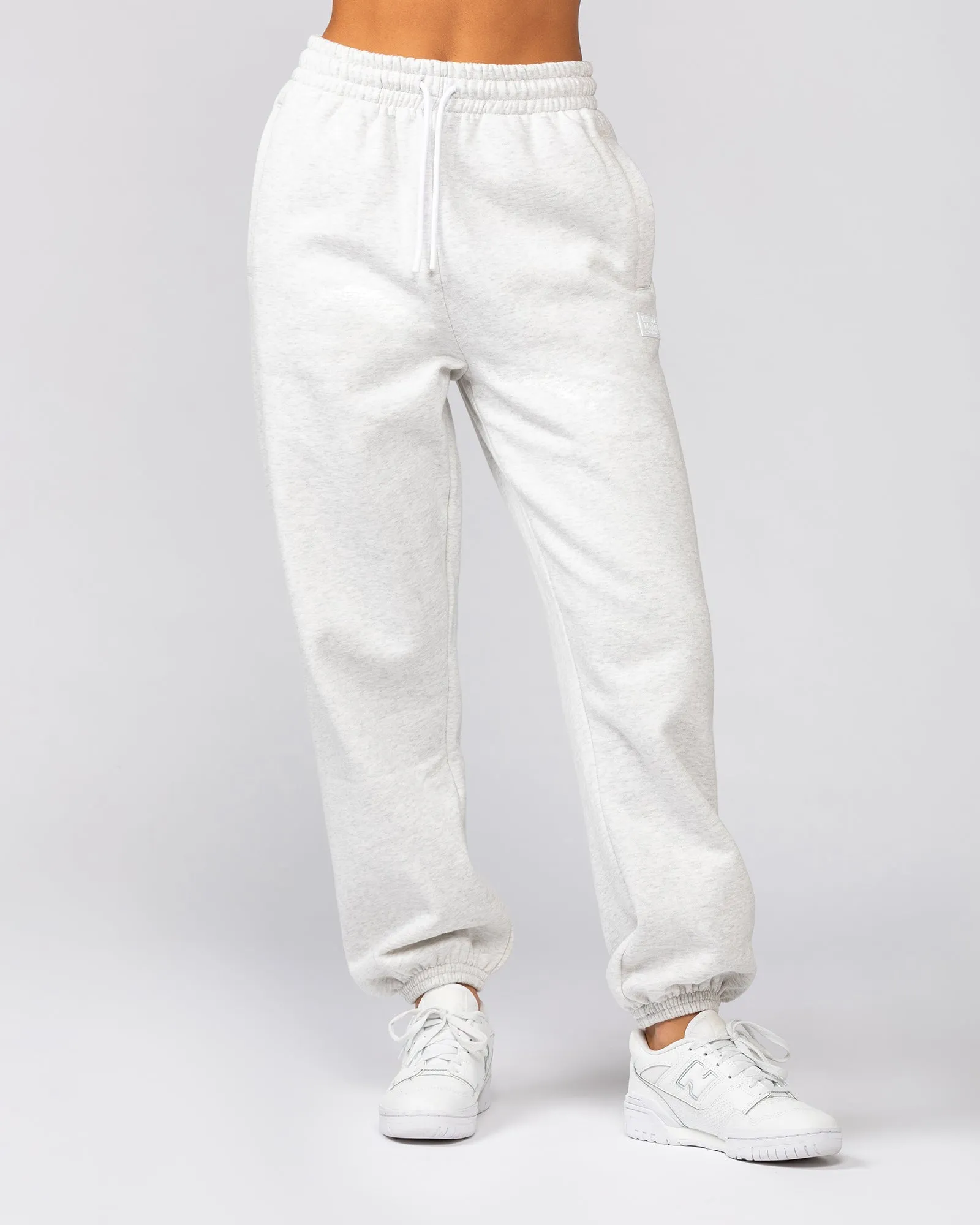 Downtime Slouchy Trackies - Snow Grey Marl