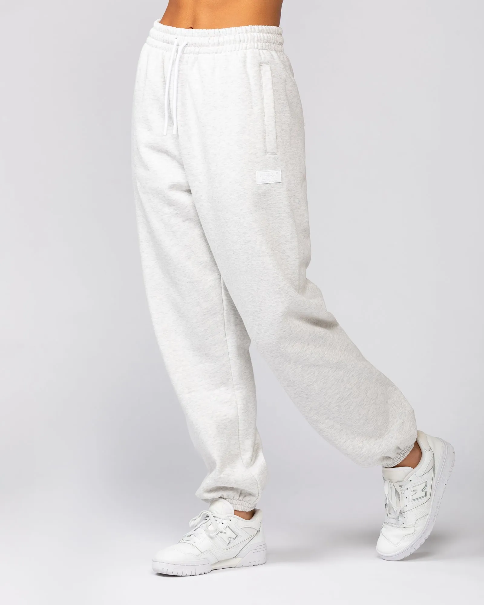Downtime Slouchy Trackies - Snow Grey Marl