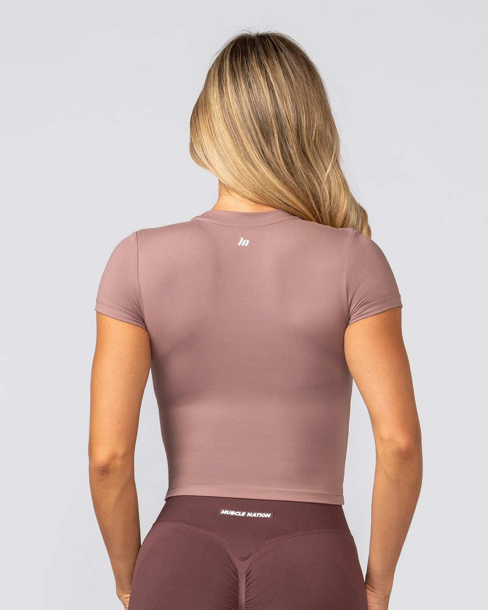 Essential Cropped Tee - Mocha Berry