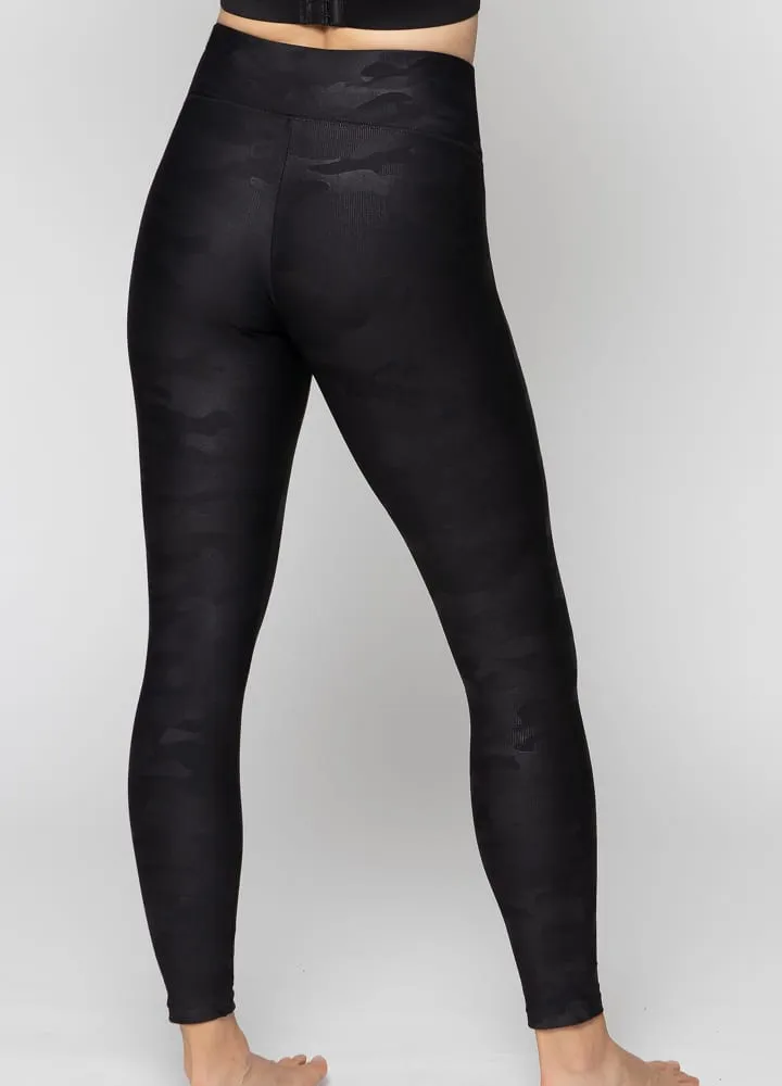 Faux Leather Camo High Waisted Leggings