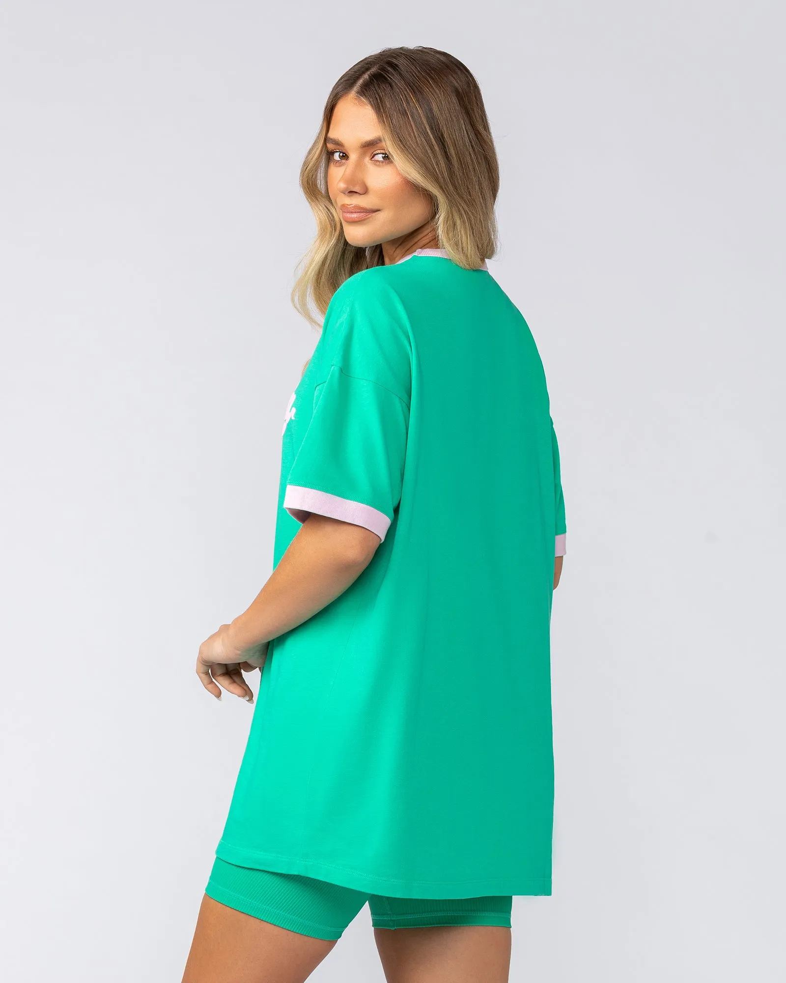 Gym Girly Oversized Tee - Palm Leaf