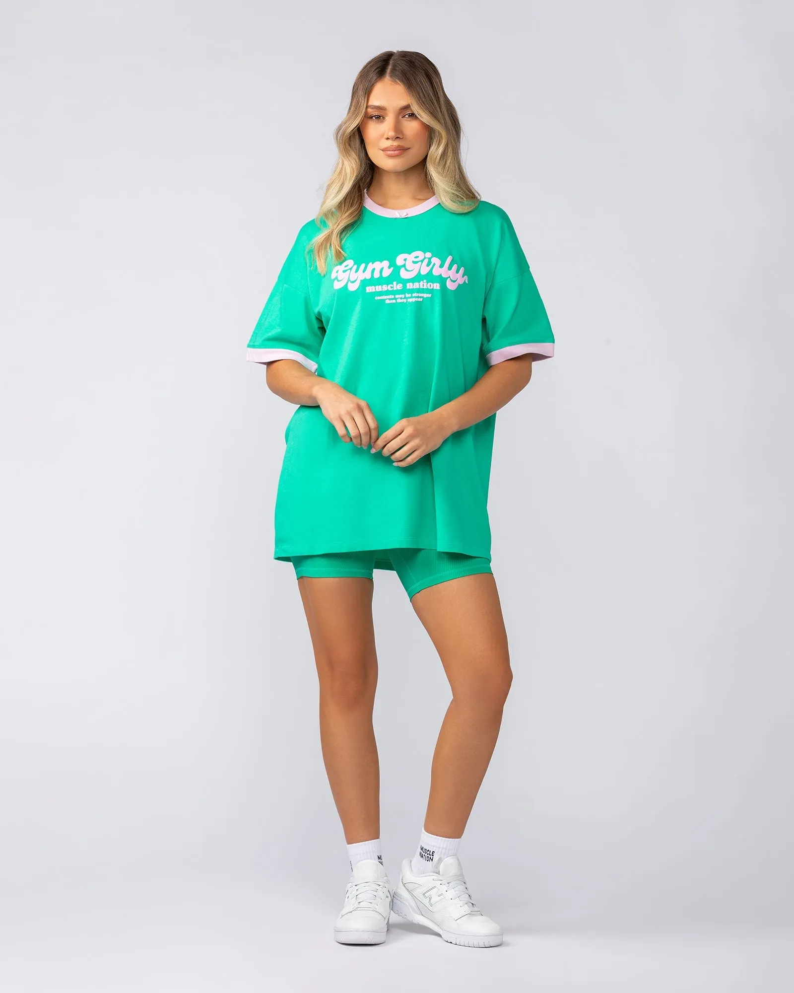 Gym Girly Oversized Tee - Palm Leaf