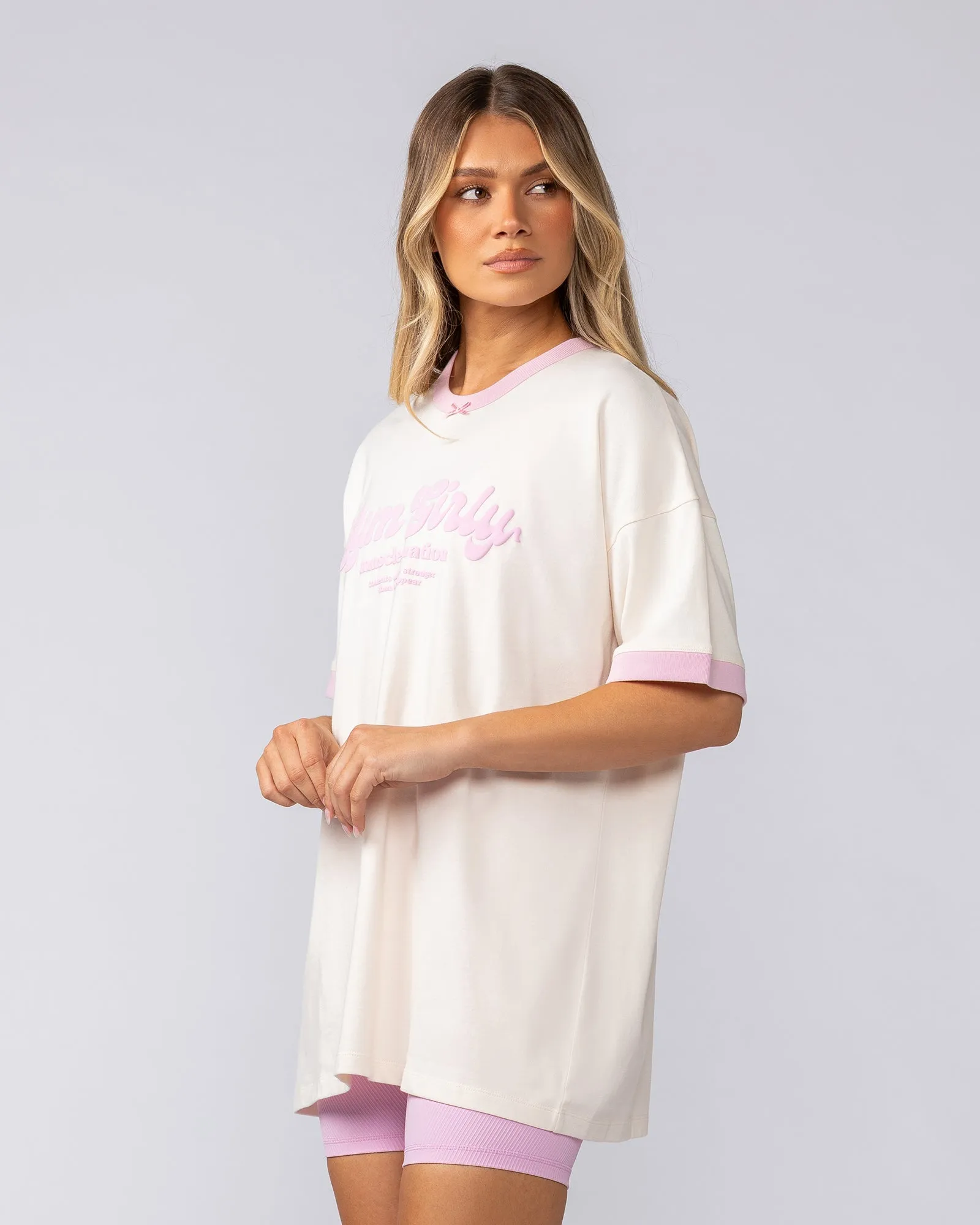 Gym Girly Oversized Tee - Travertine