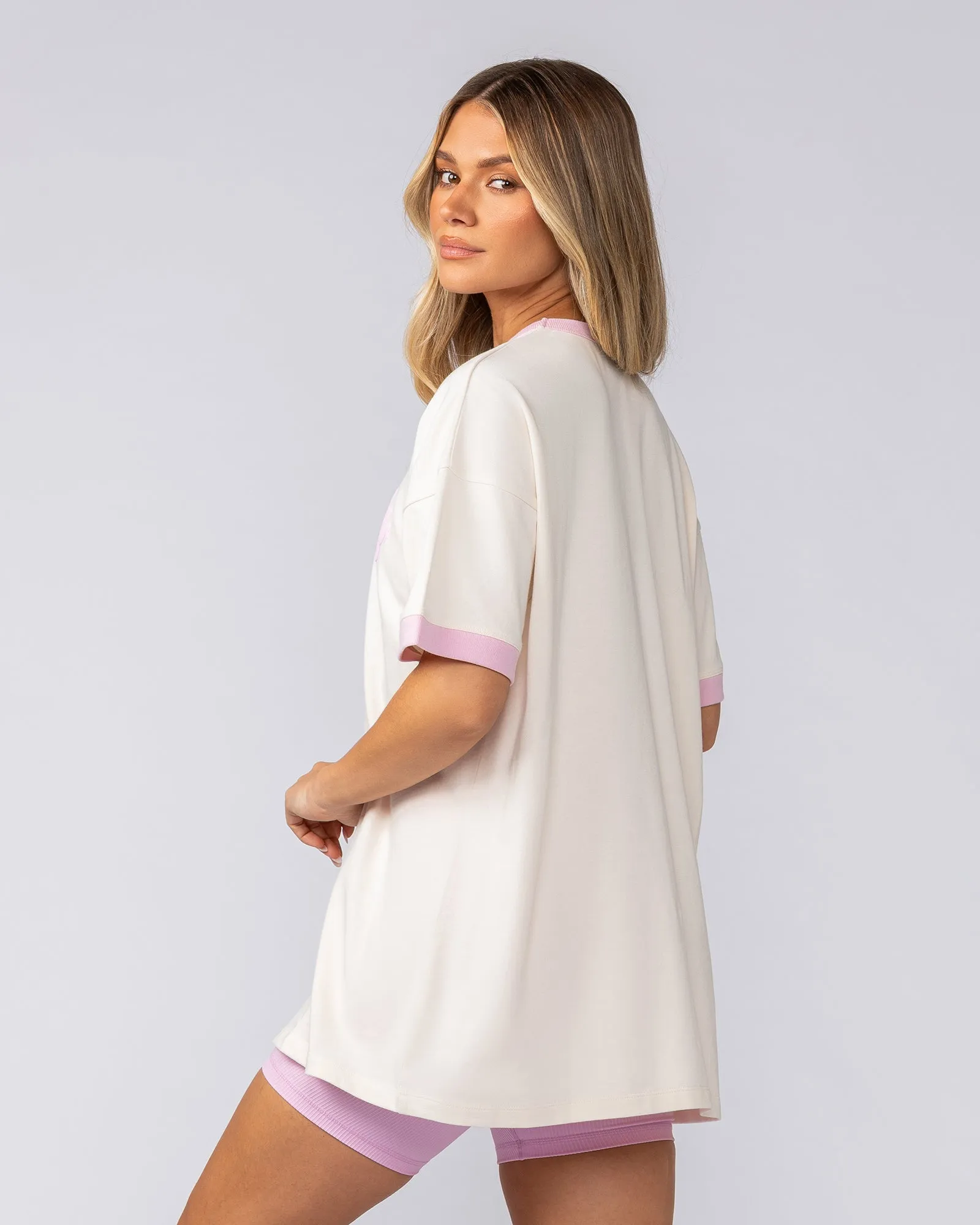 Gym Girly Oversized Tee - Travertine