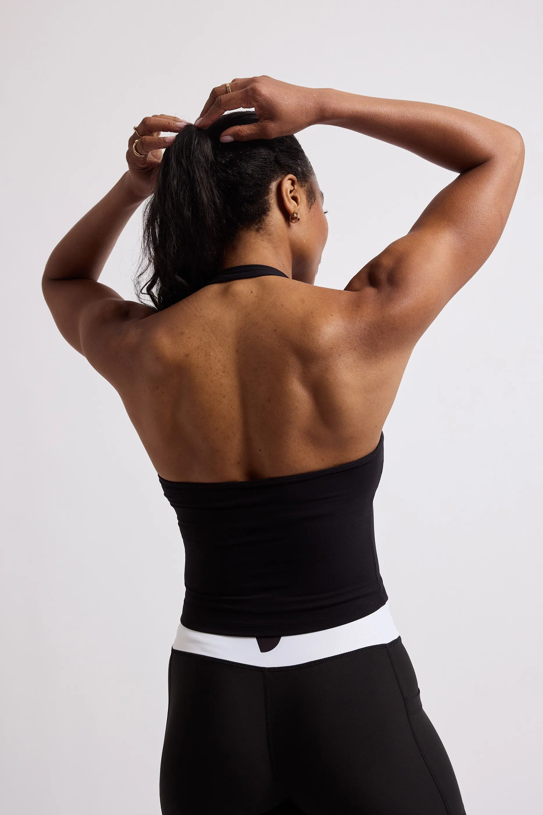 Halter Neck Sports Bra - Black