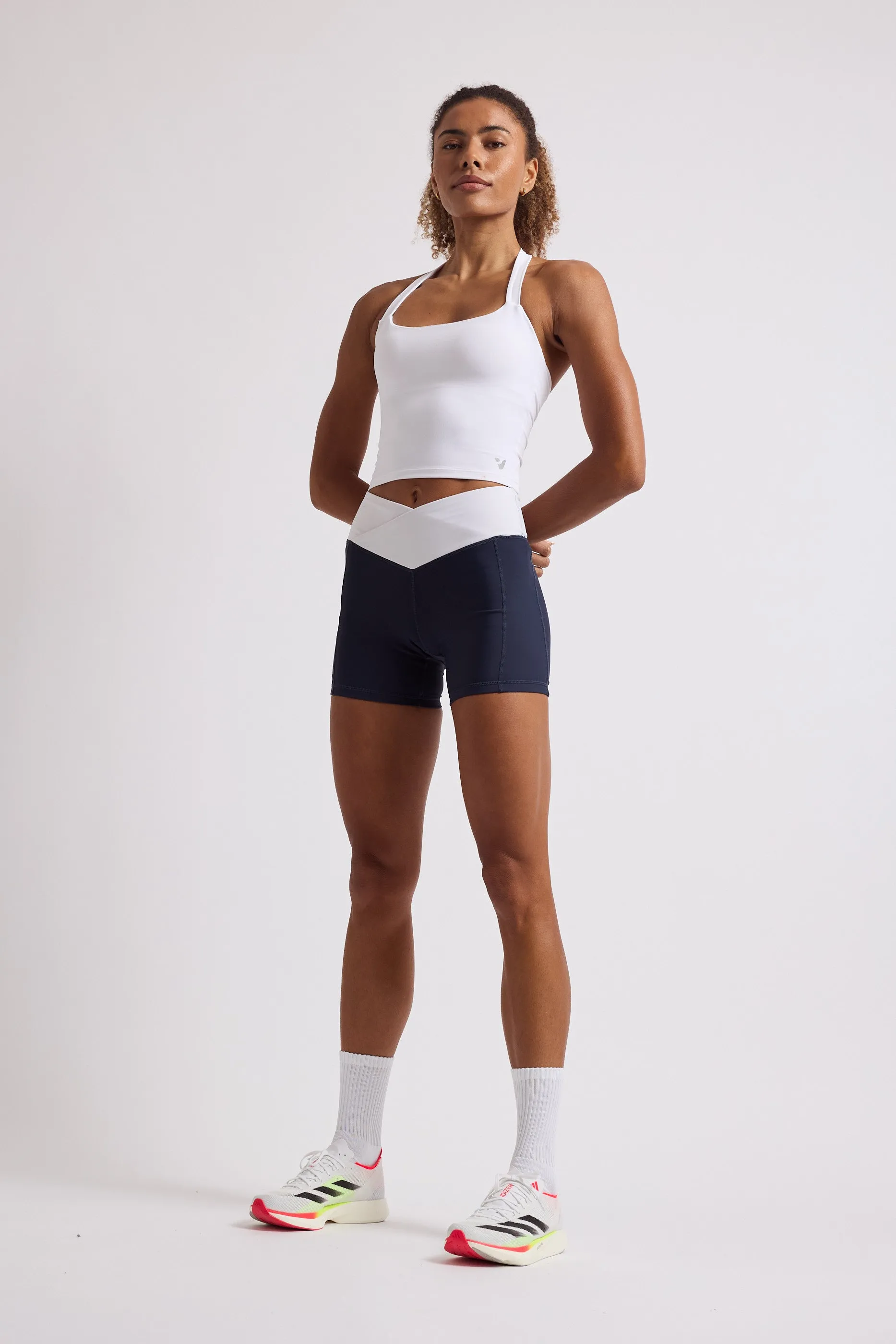 Halter Neck Sports Bra - White