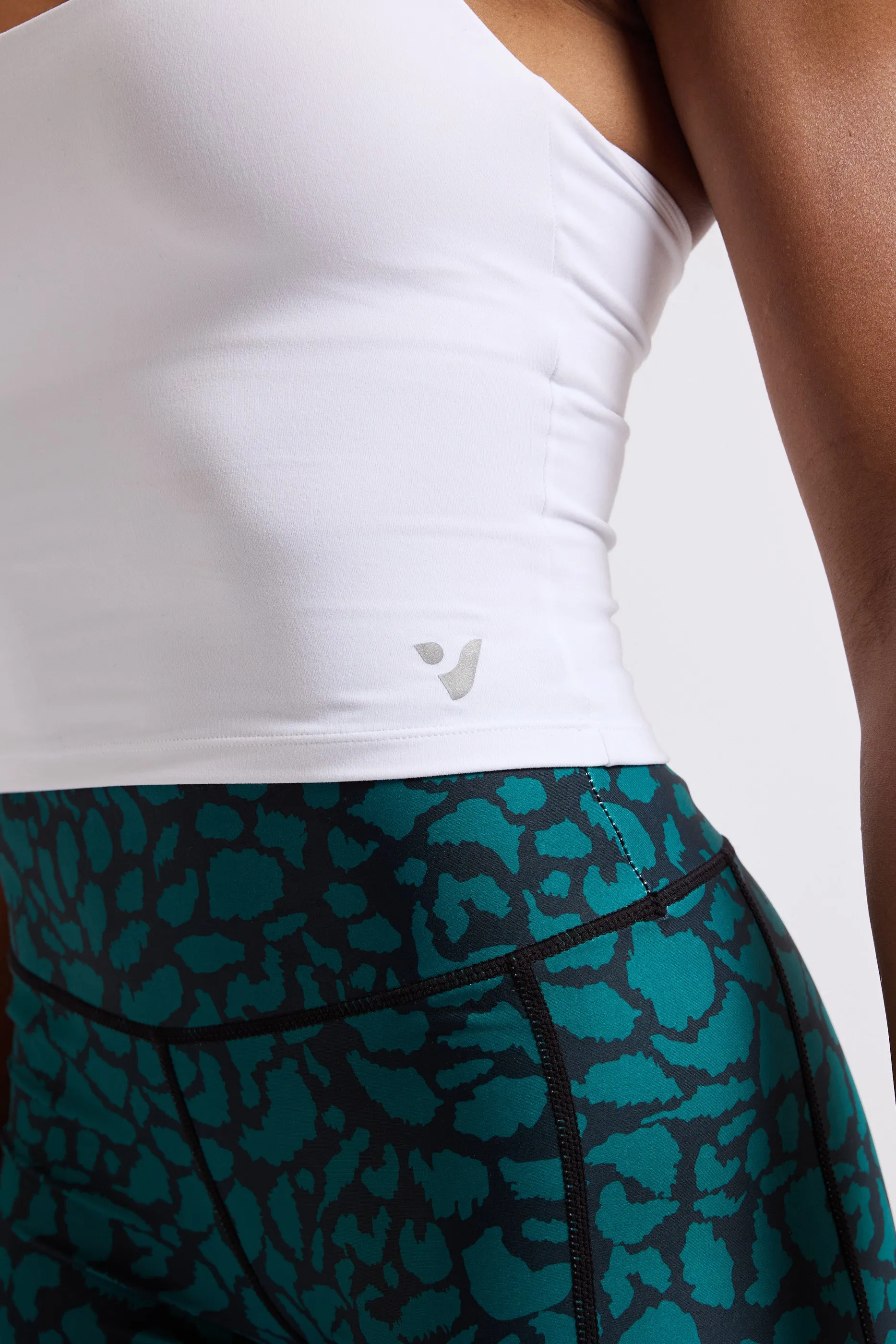 Halter Neck Sports Bra - White