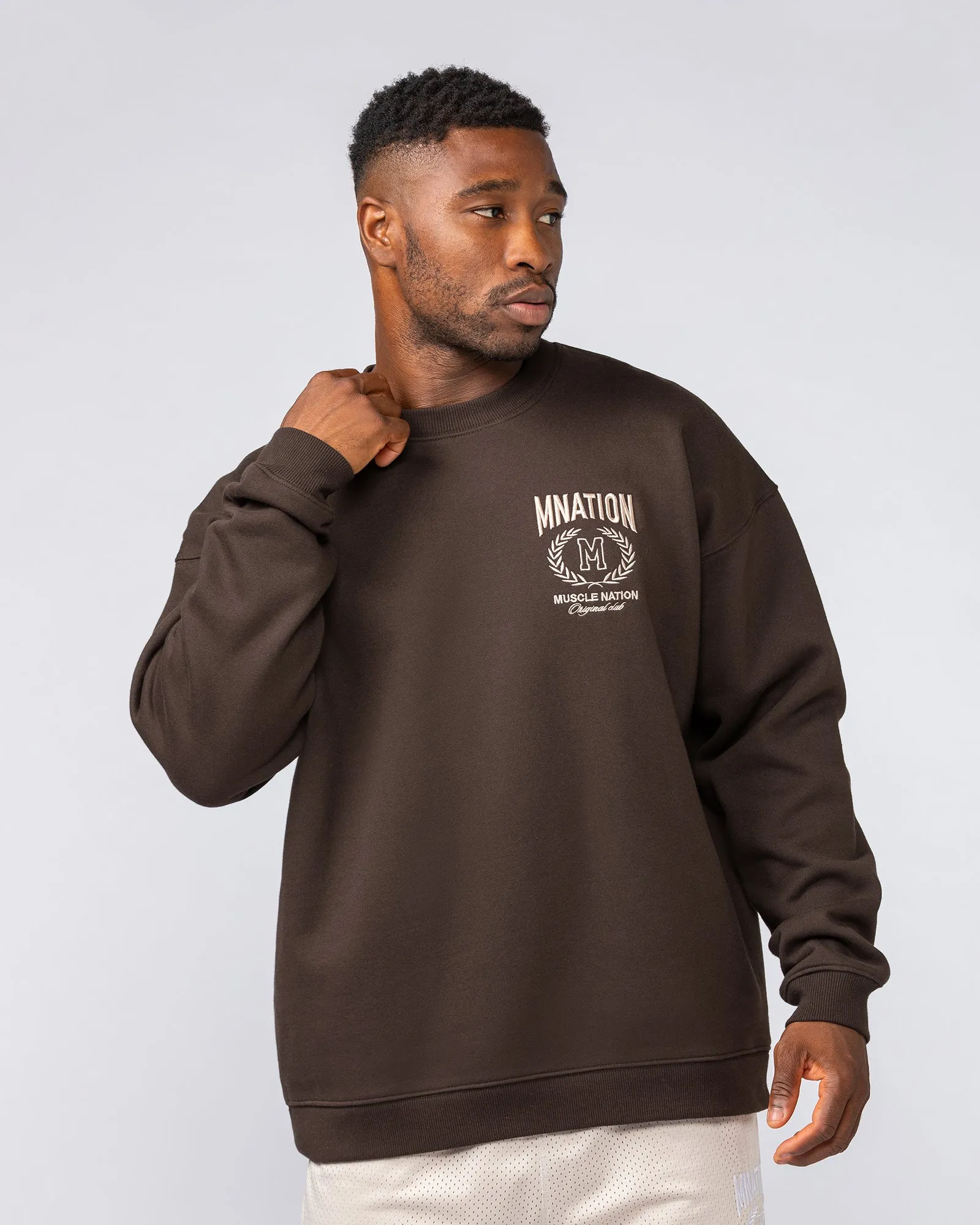Heritage Crest Crew Pullover - Cocoa