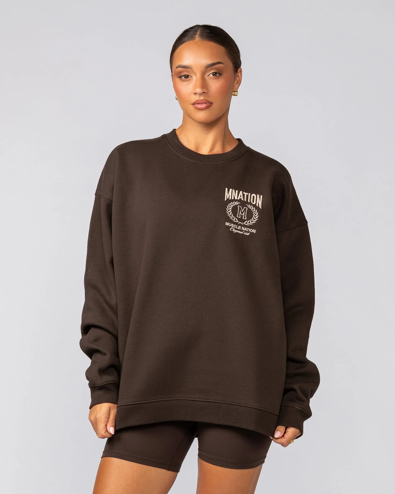 Heritage Crest Crew Pullover - Cocoa