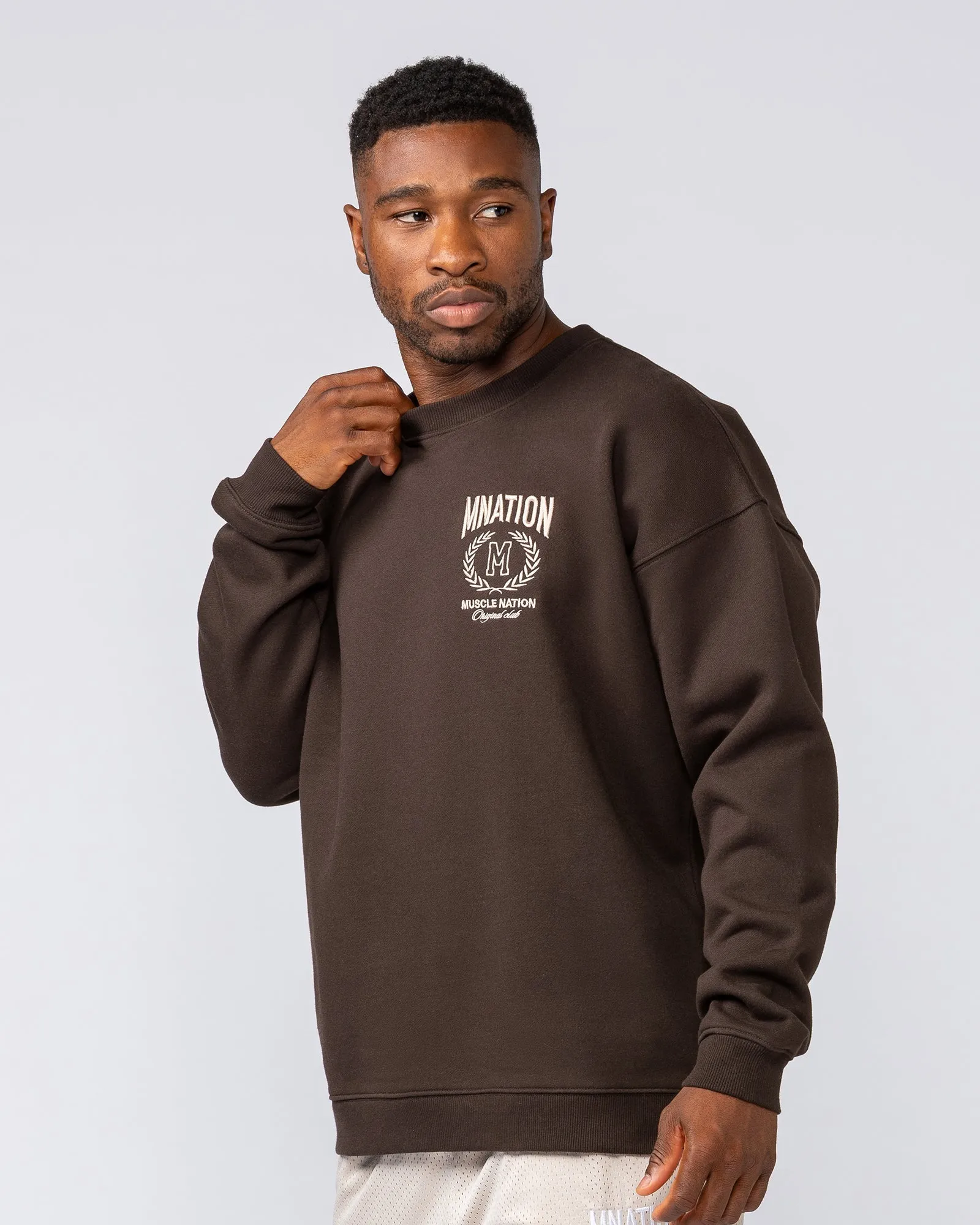 Heritage Crest Crew Pullover - Cocoa