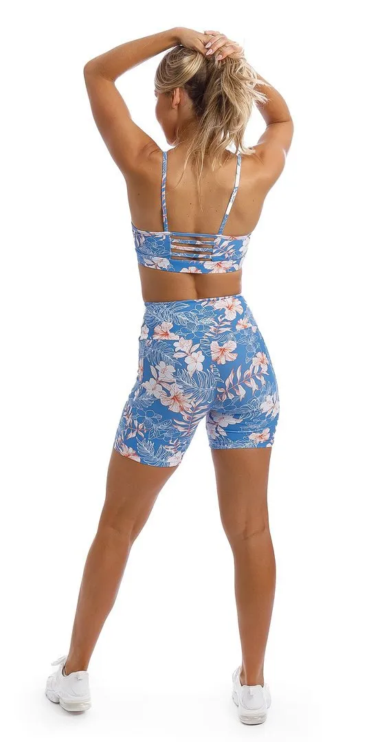 Hibiscus Kiss Midi Shorts with Pockets