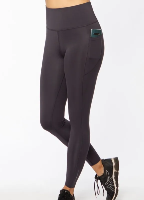 High Waisted F/L Leggings with Pockets ?C Slate