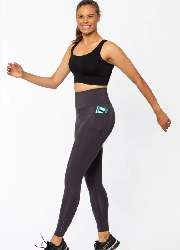 High Waisted F/L Leggings with Pockets ?C Slate
