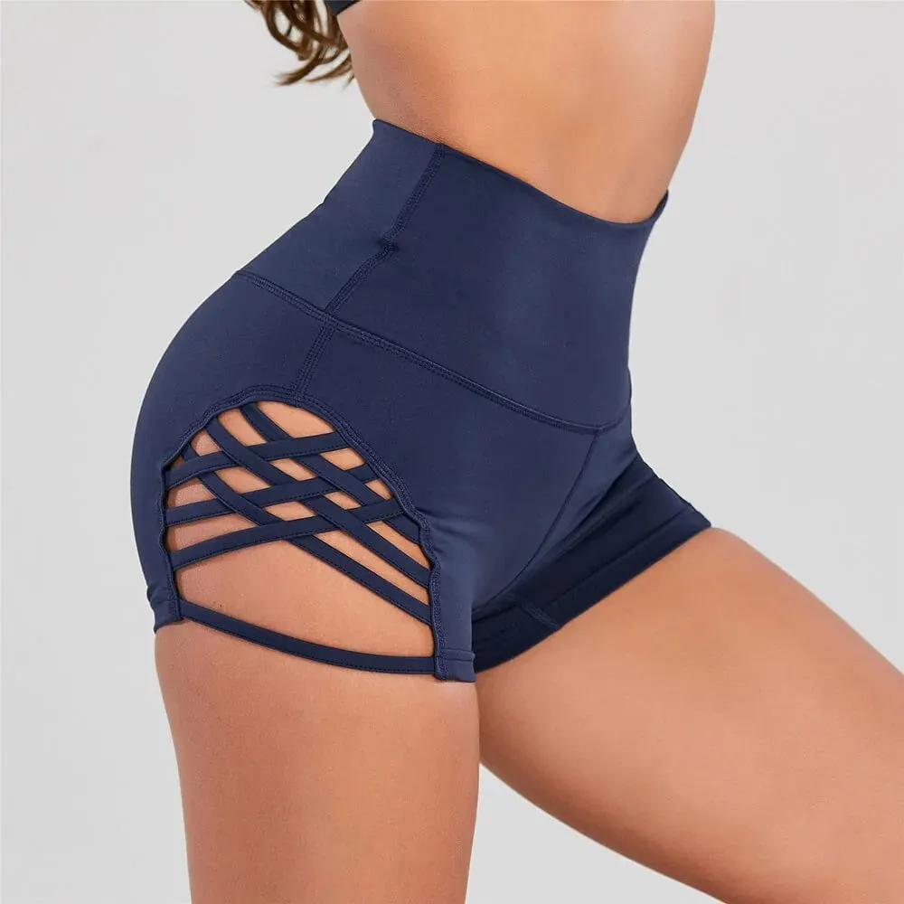 High Waisted Shorts Booty-Blue
