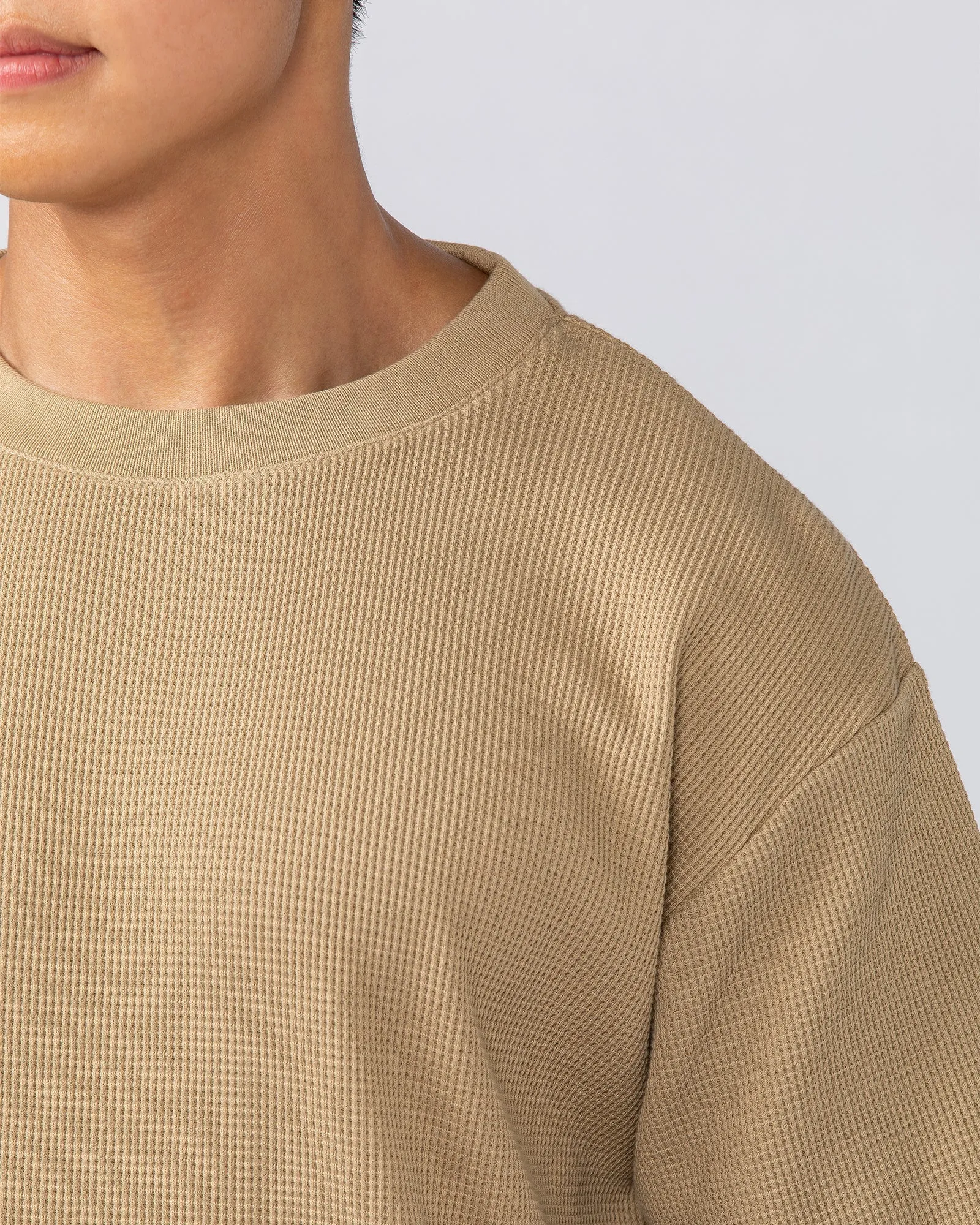 Lee Lem Short Boxy Waffle Tee - Butterscotch