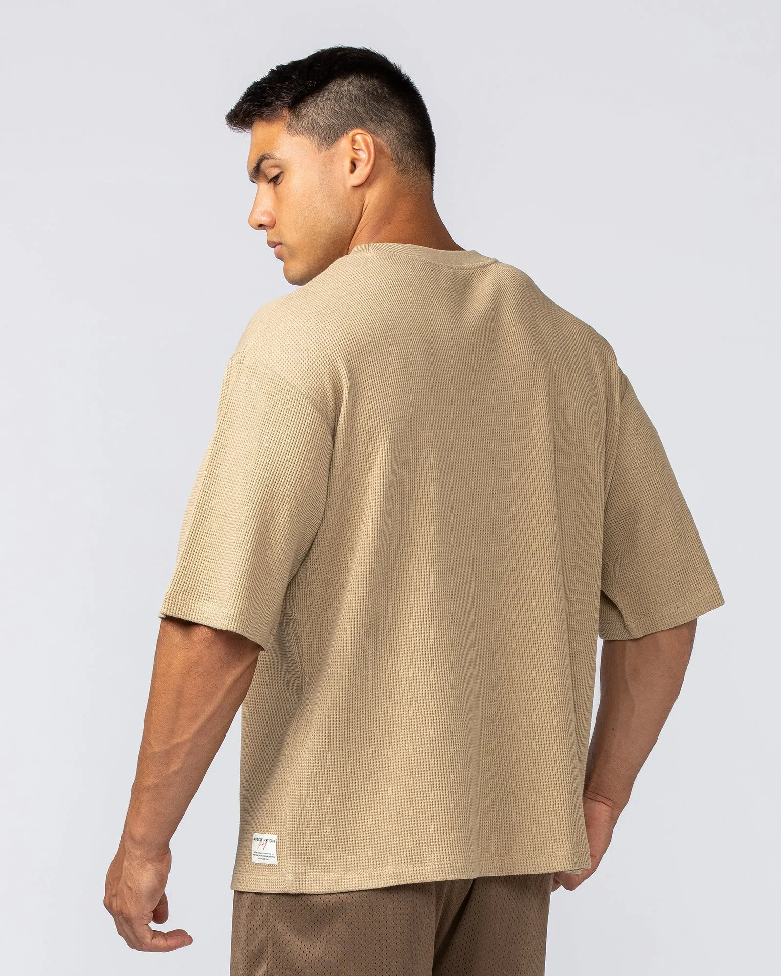 Lee Lem Short Boxy Waffle Tee - Butterscotch