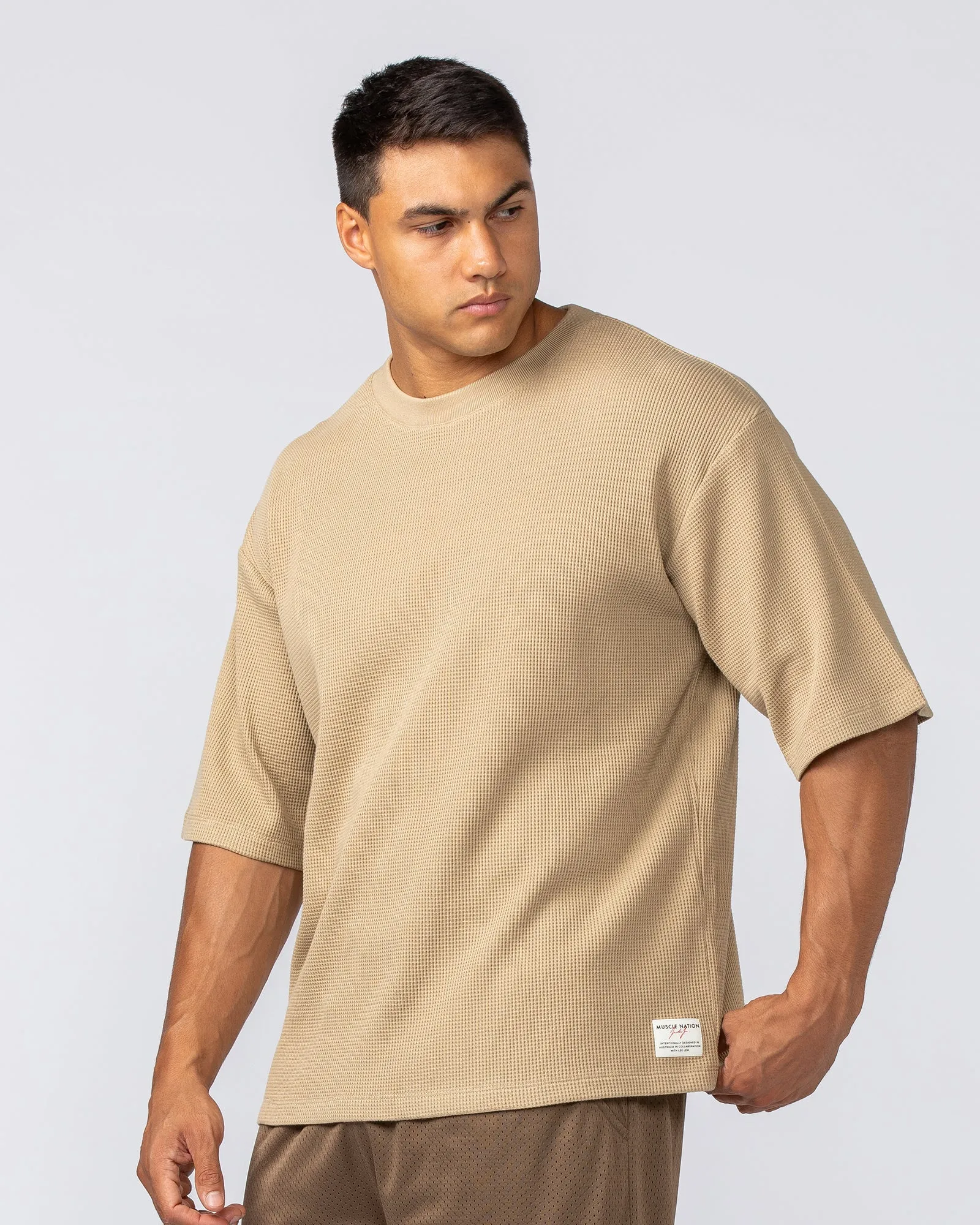 Lee Lem Short Boxy Waffle Tee - Butterscotch