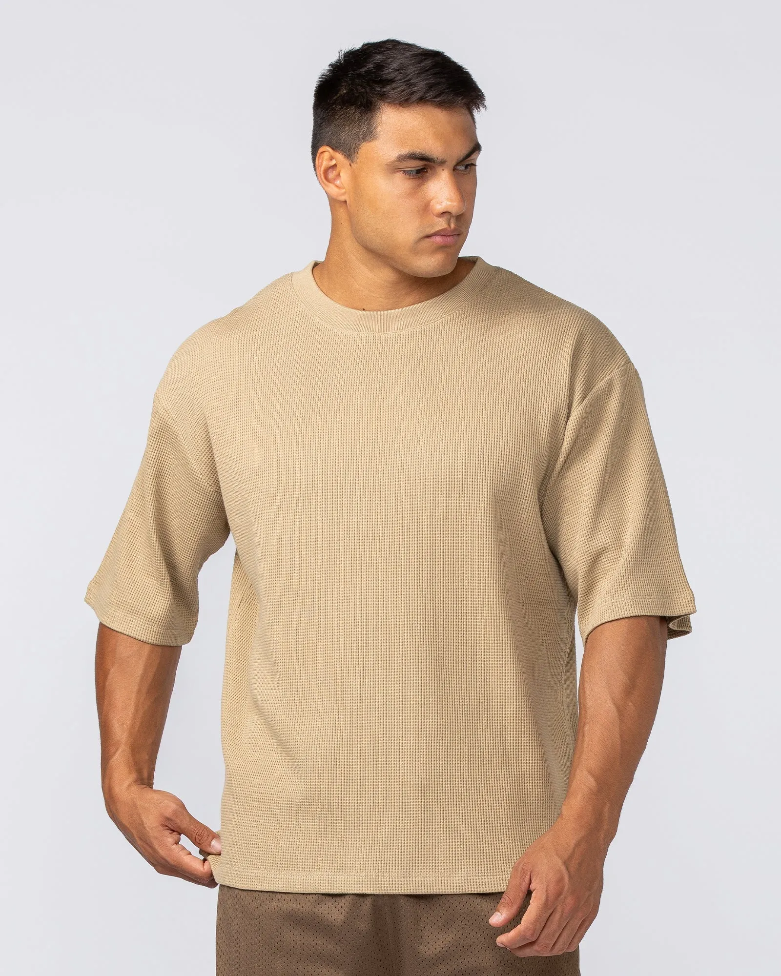 Lee Lem Short Boxy Waffle Tee - Butterscotch