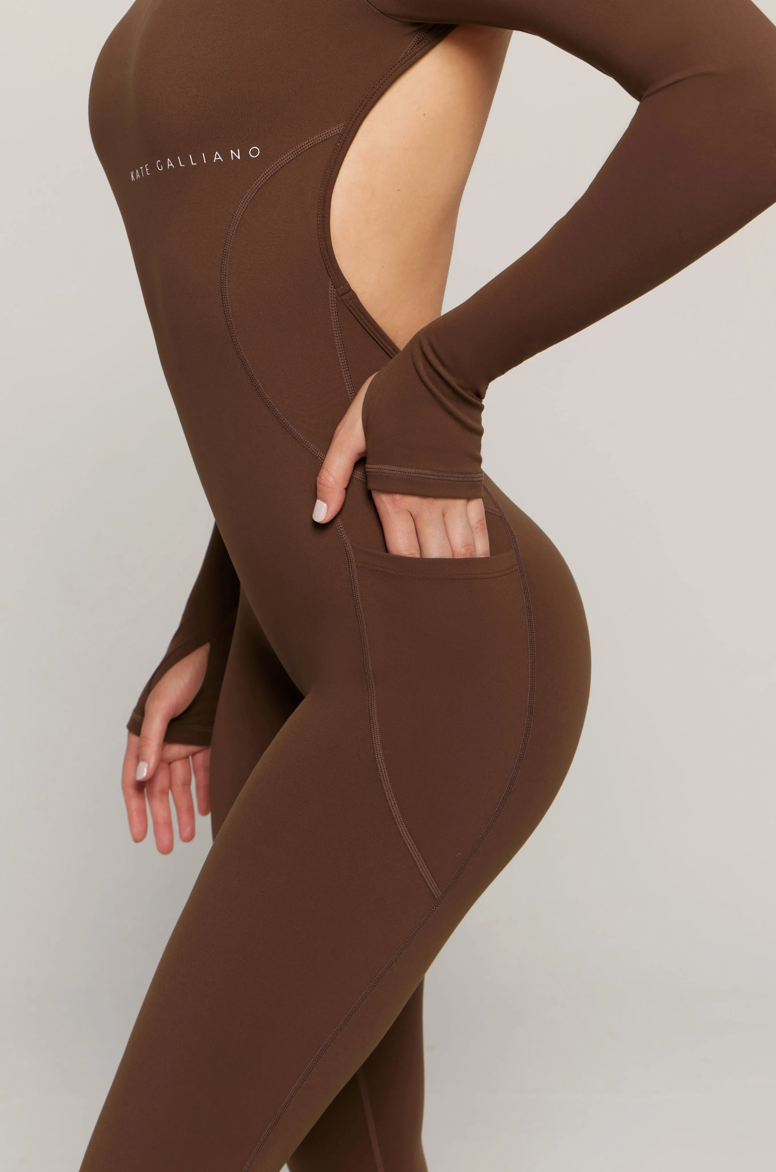 Long Sleeve Jumpsuit - Cacao