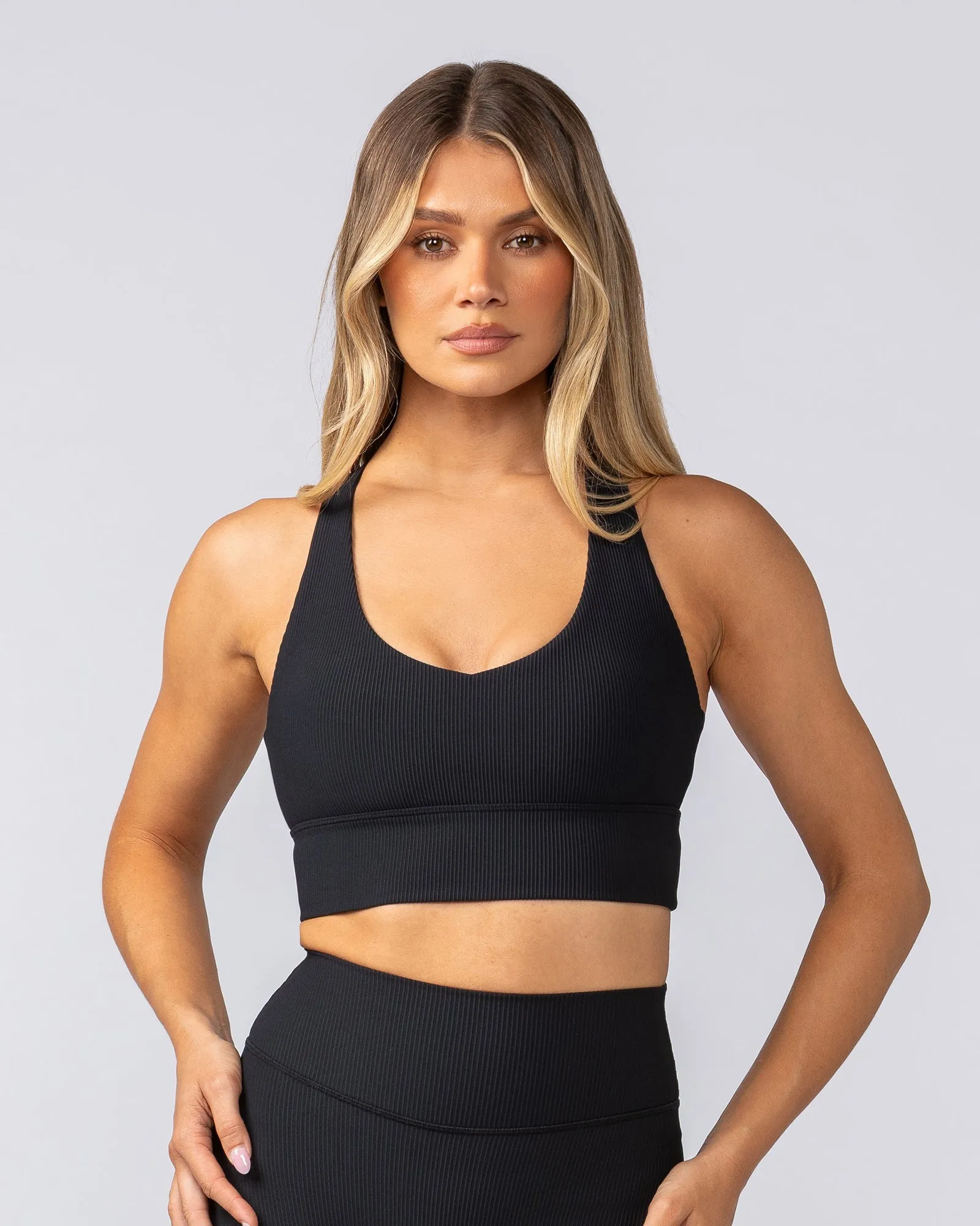 Lover Longline Rib Bra - Black