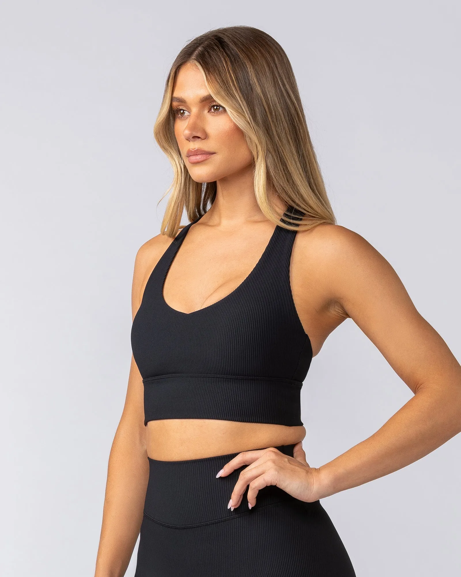 Lover Longline Rib Bra - Black