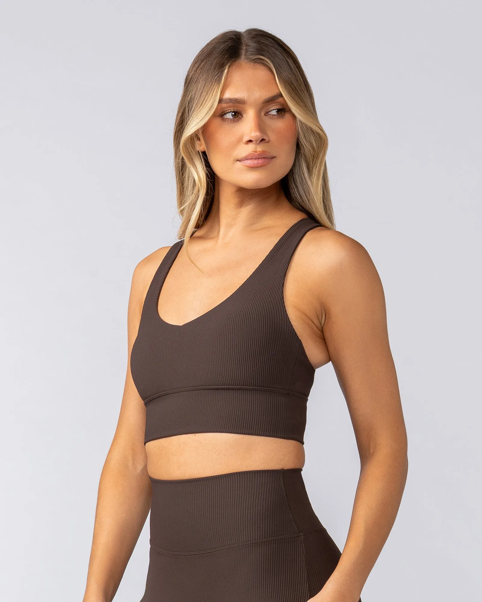 Lover Longline Rib Bra - Cocoa