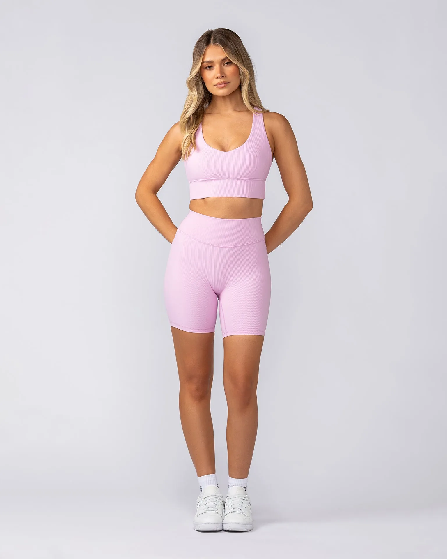 Lover Longline Rib Bra - Fairy Floss
