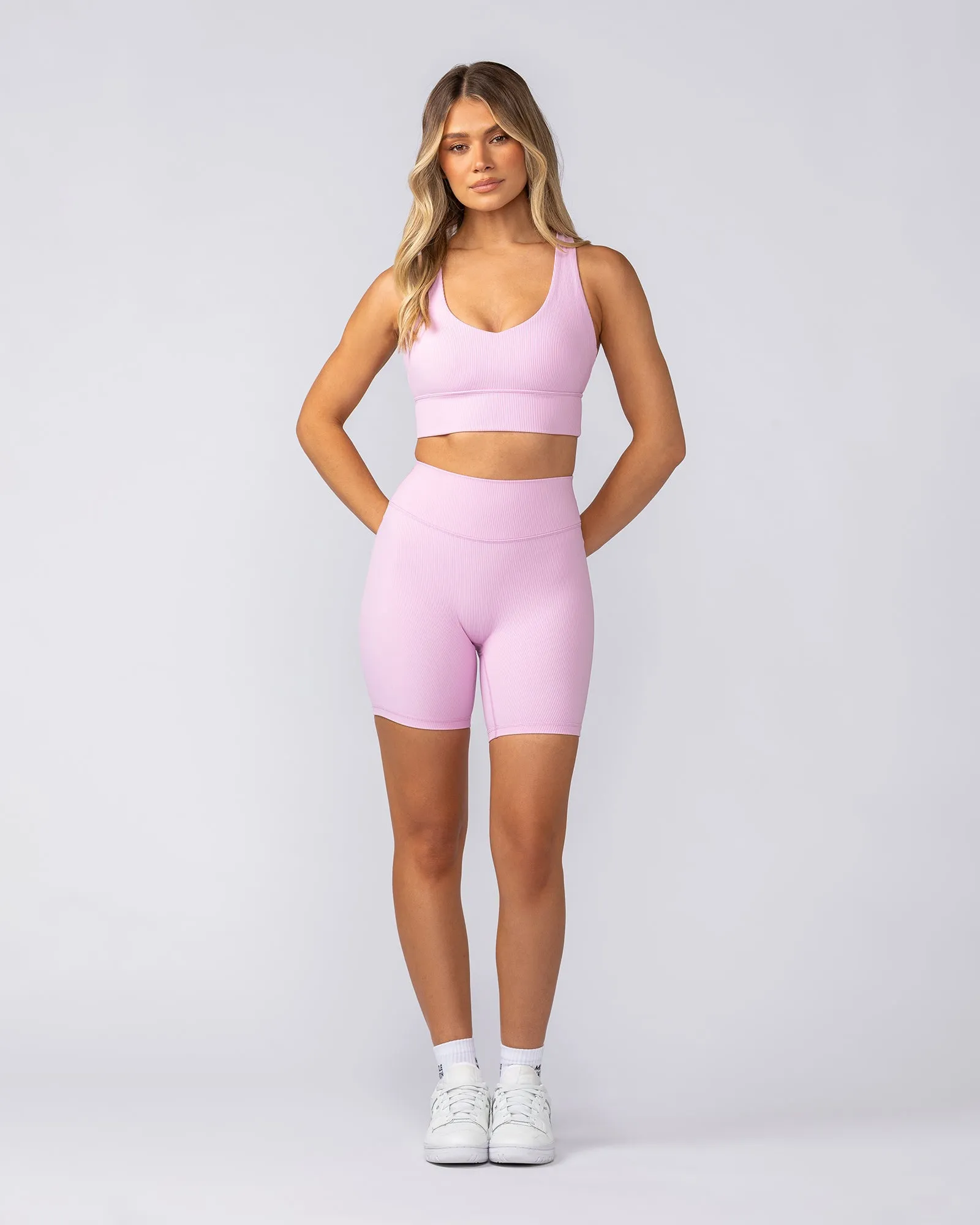 Lover Longline Rib Bra - Fairy Floss