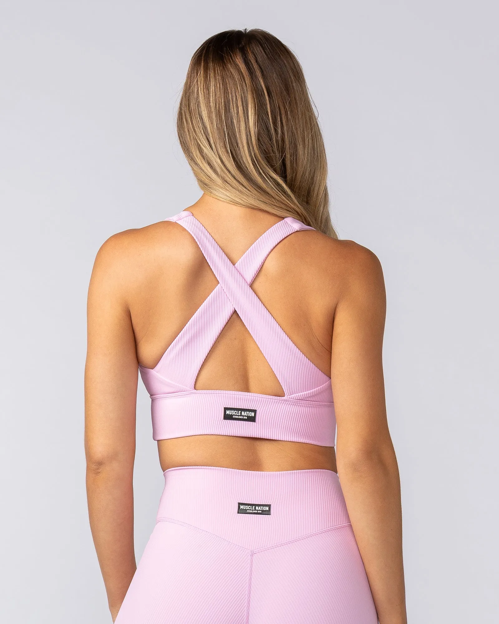 Lover Longline Rib Bra - Fairy Floss