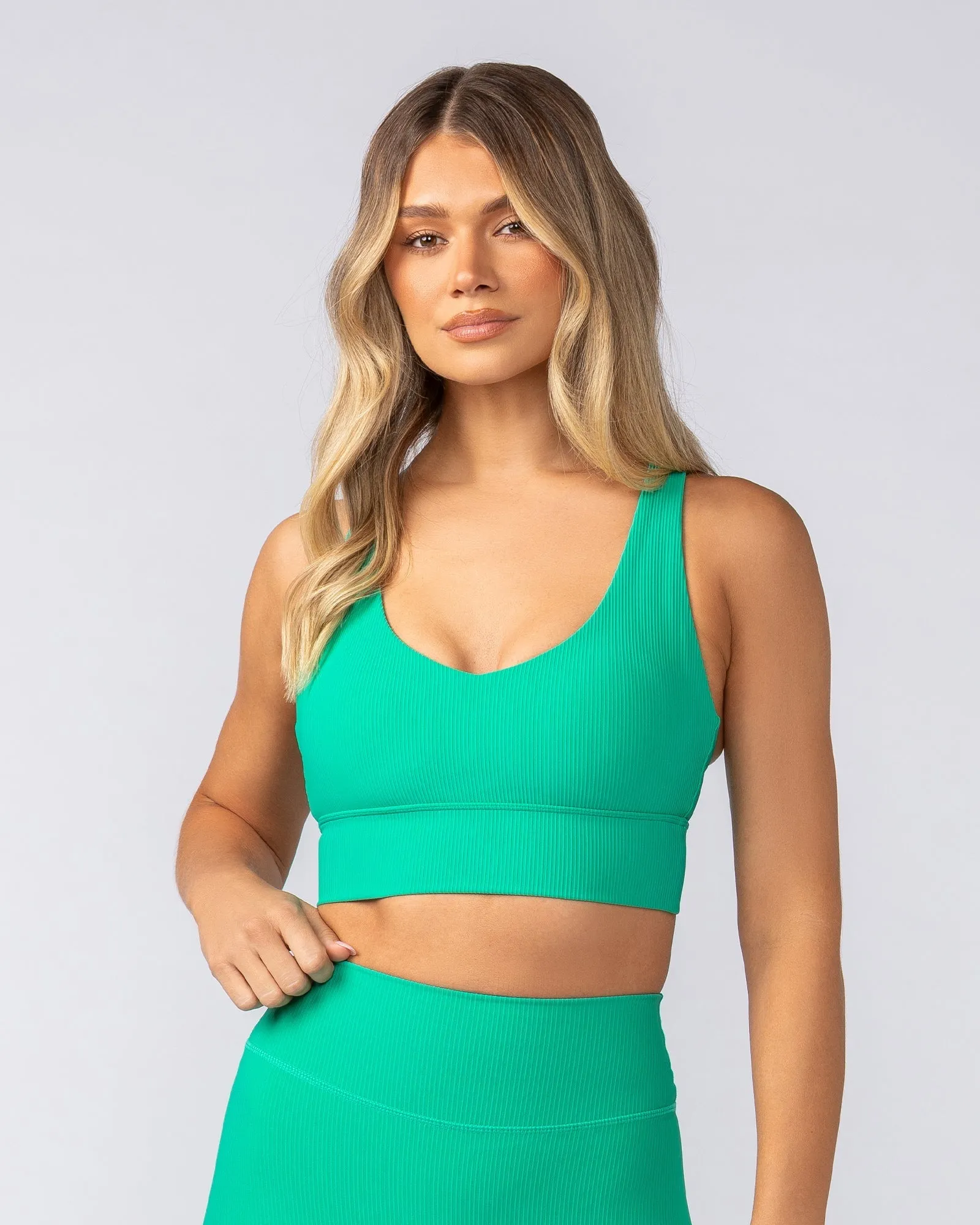 Lover Longline Rib Bra - Palm Leaf