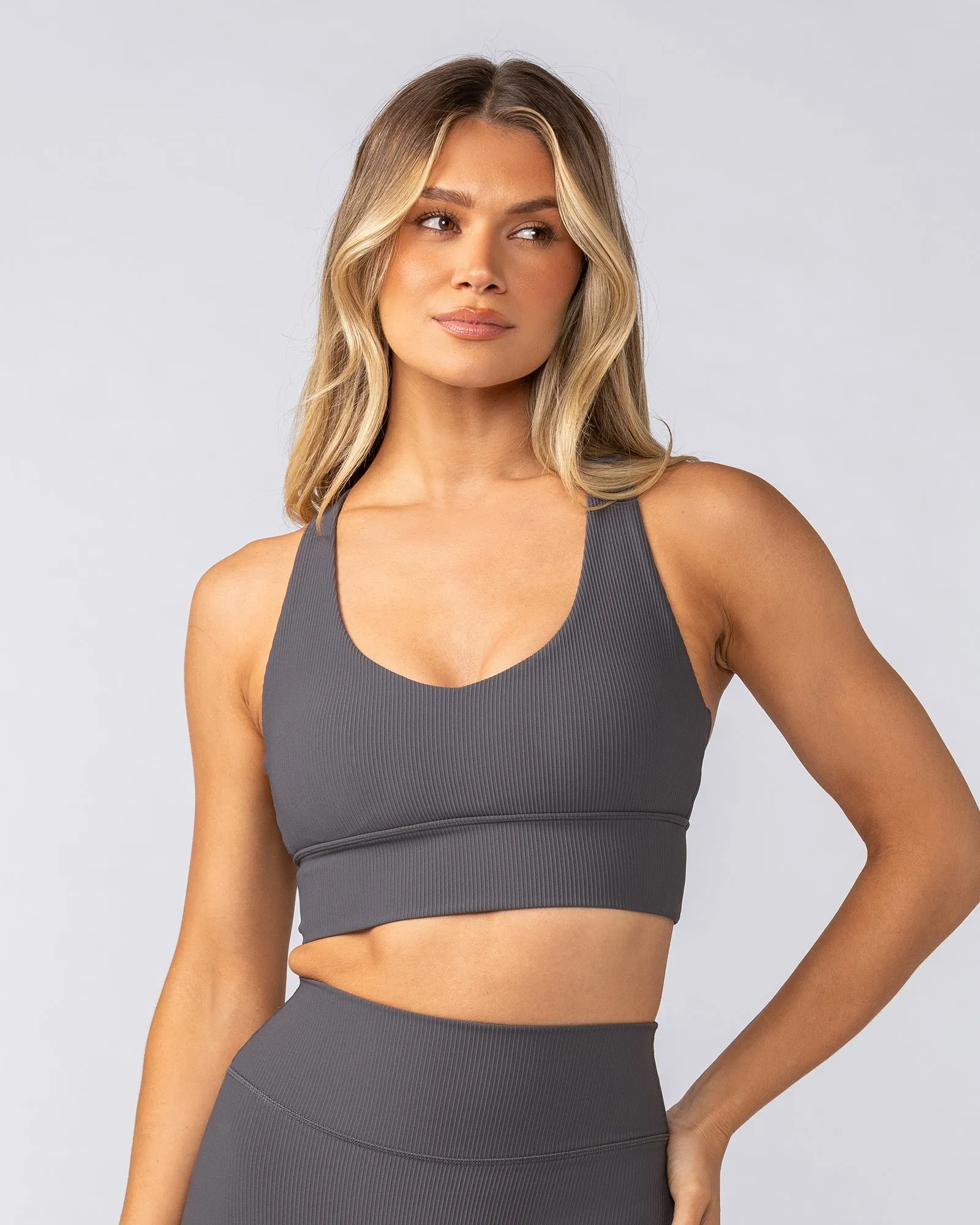 Lover Longline Rib Bra - Phantom