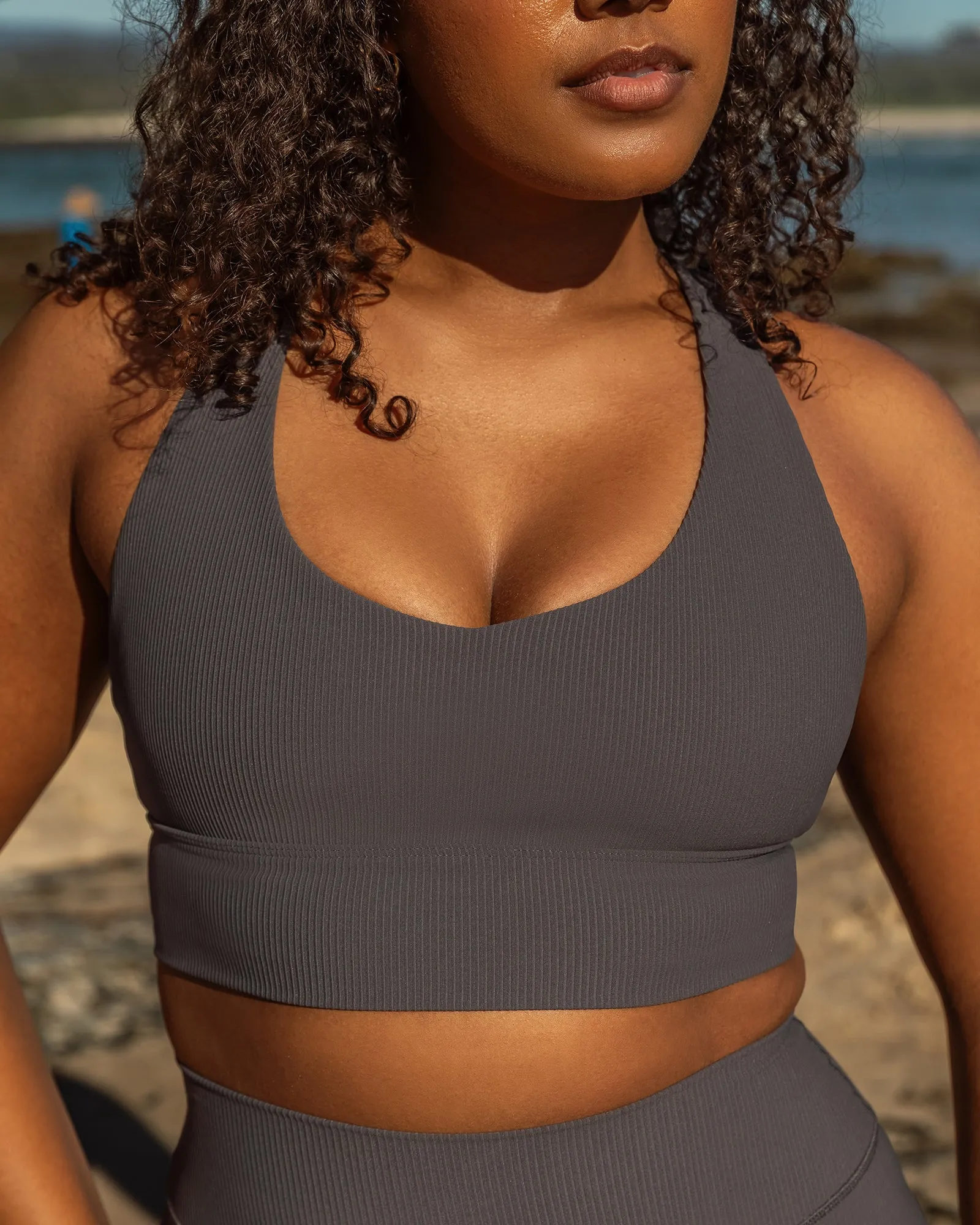 Lover Longline Rib Bra - Phantom